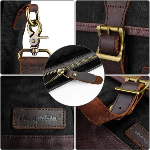 Messenger Bag for Men and Women Canvas Purse Crossbody Shoulder Bag - Picture 3 of 8